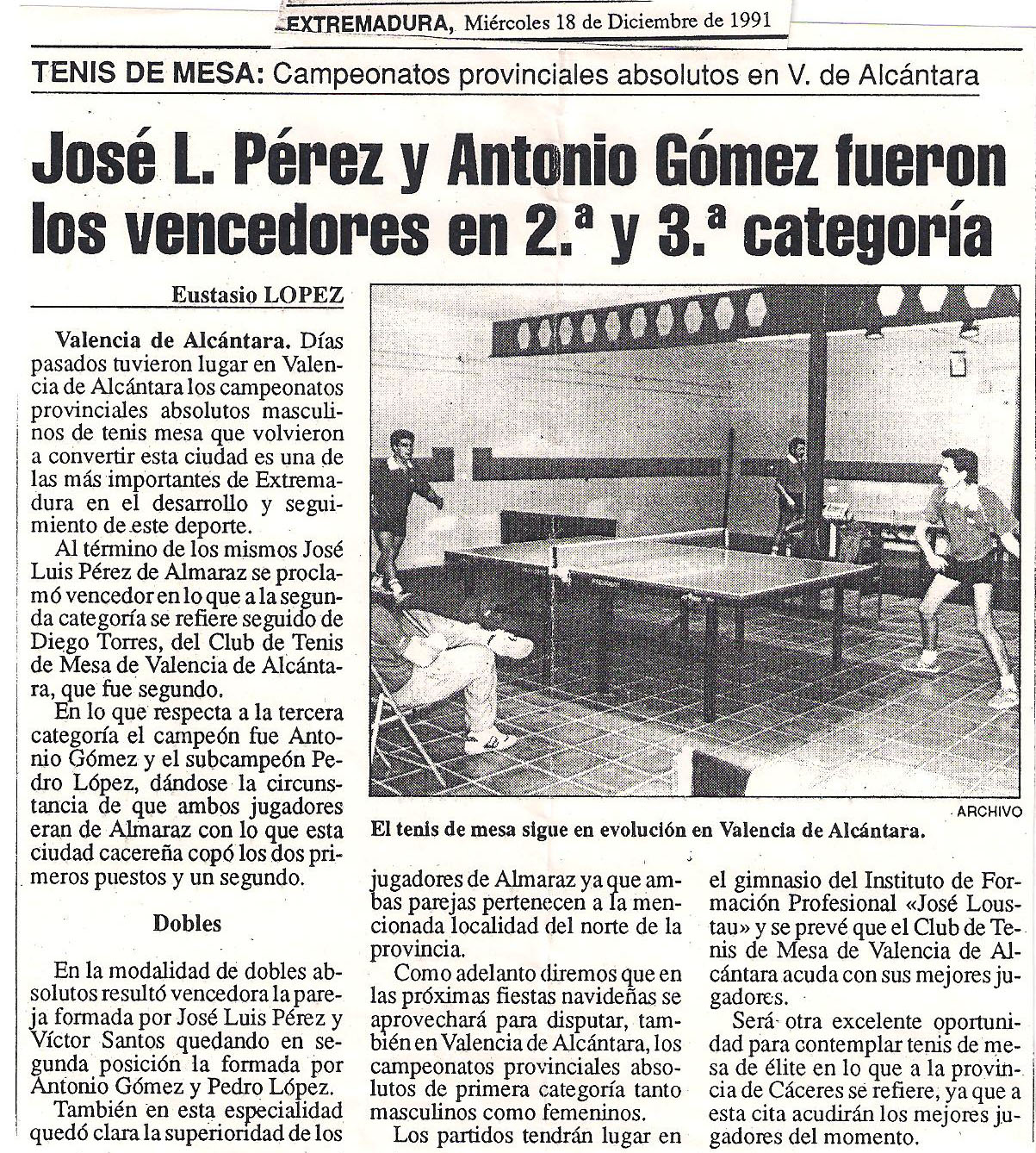 recorte periodico tenis de mesa almaraz