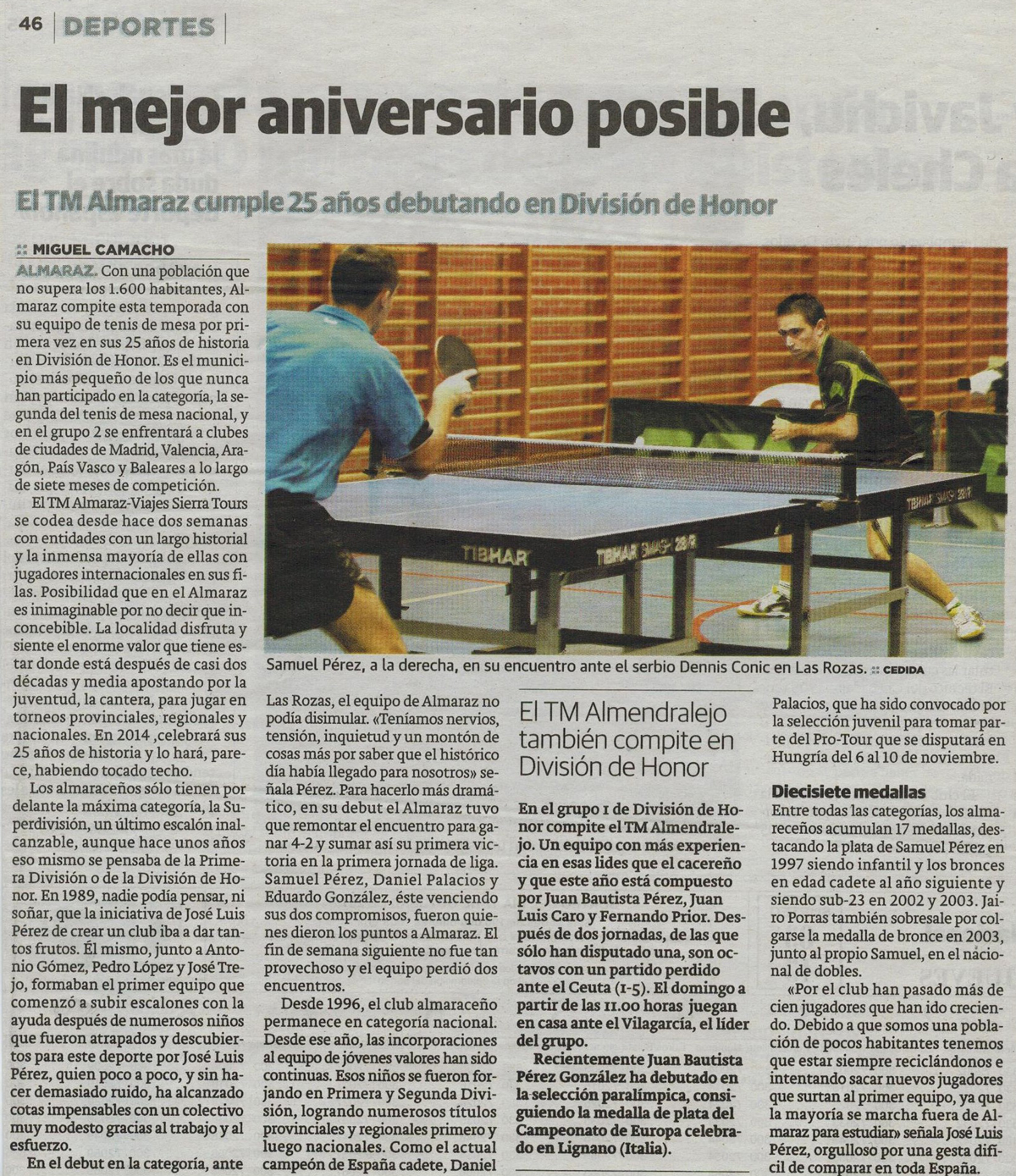 periodico HOY almaraz aniversario